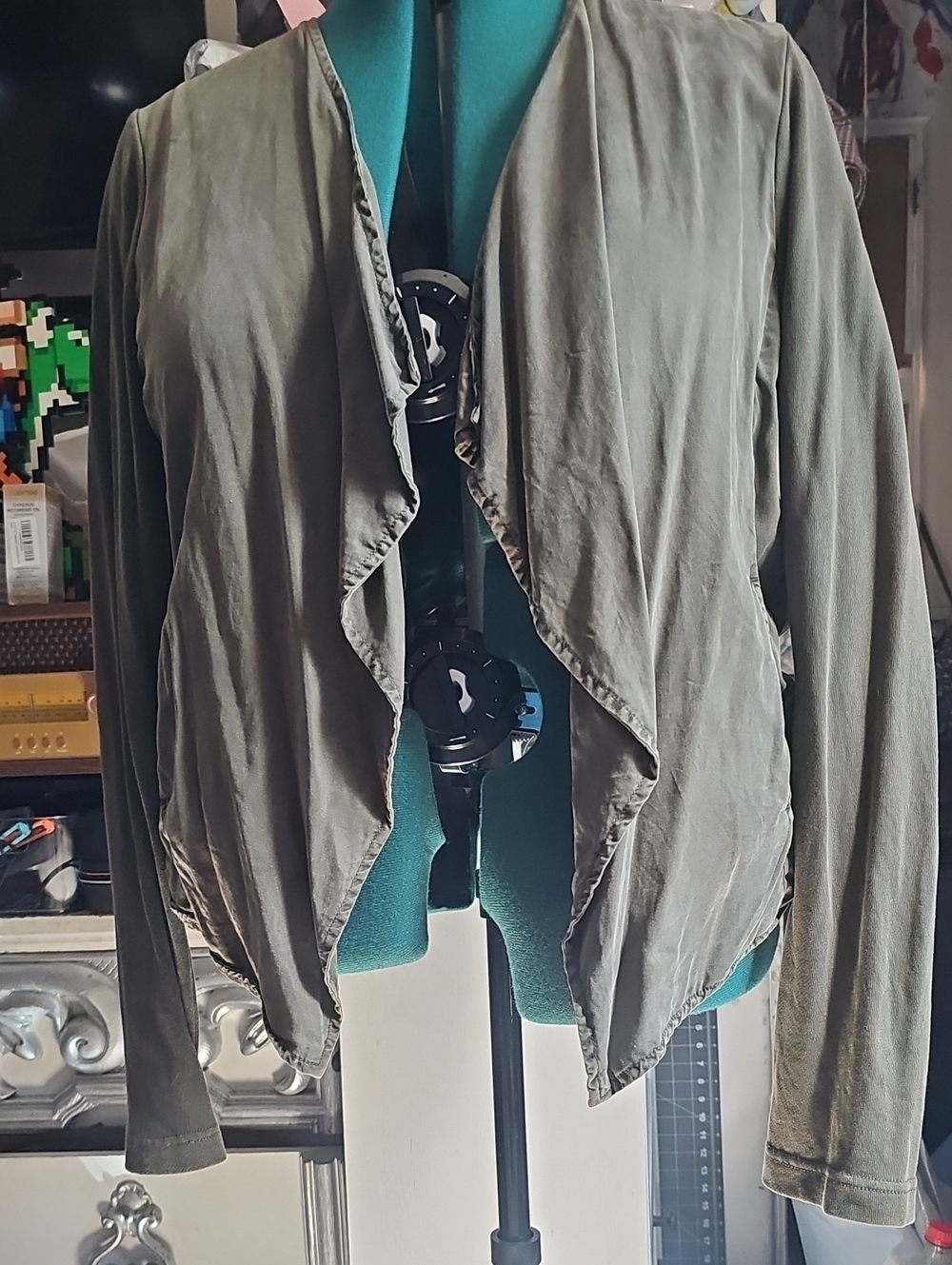 torrid Olive Green Open-Front Draped Utility Jacket